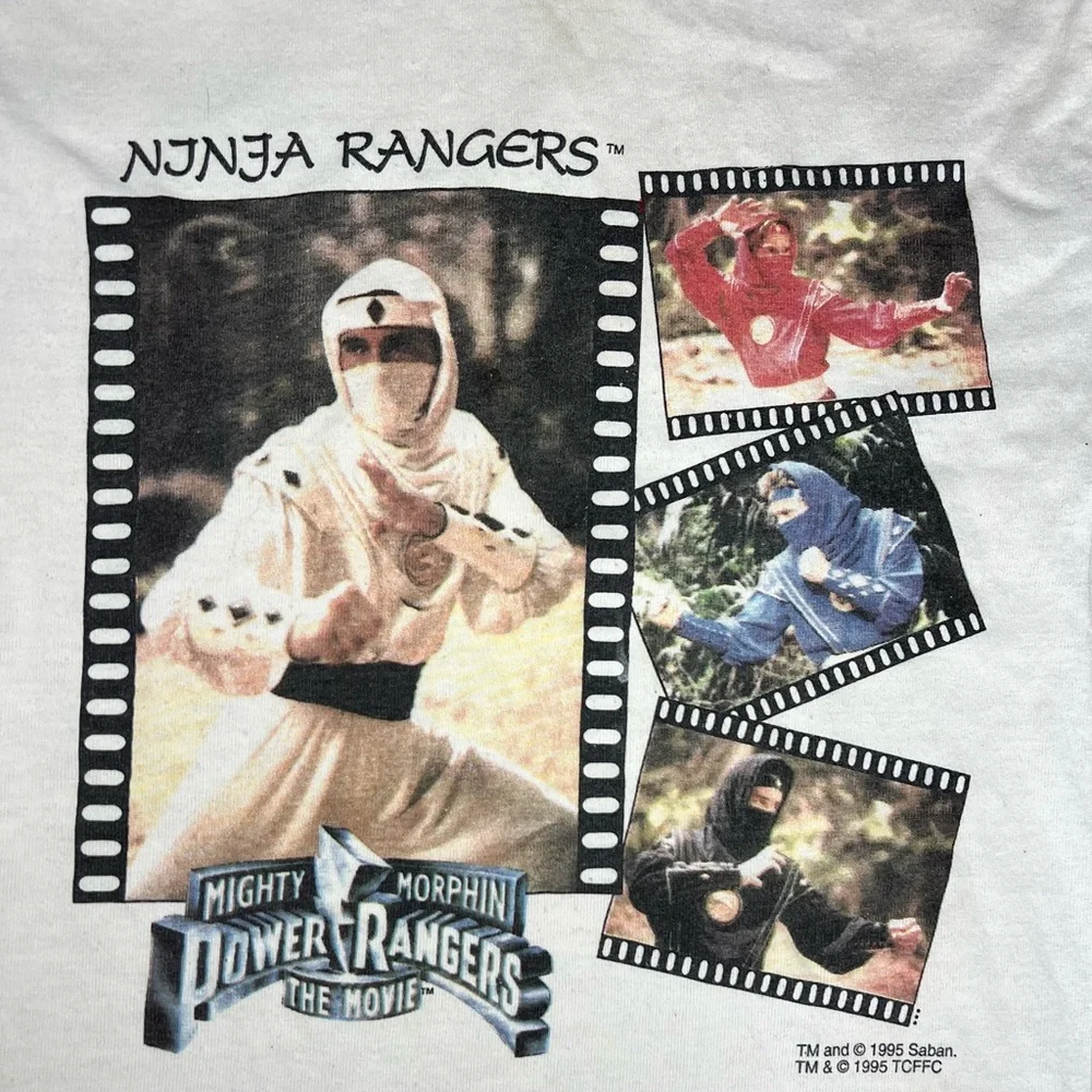 Vintage 90s power rangers ninja T-shirt kids retro nostalgia - Picture 3 of 4